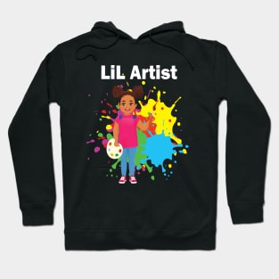 Lil artist cute little girl painting for little artists Hoodie